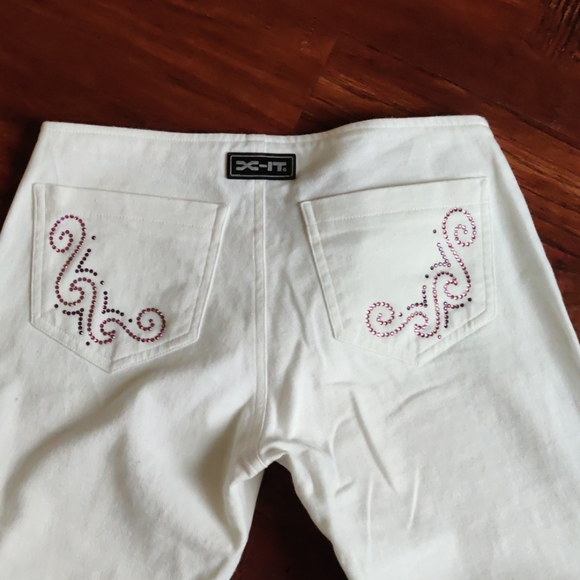 X- IT Long Flare White Jeans - Picture 2 of 8